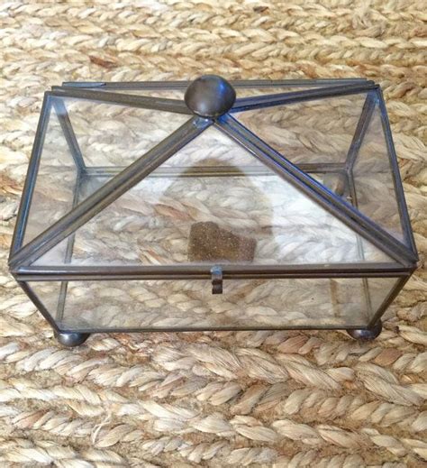 Vintage Brass And Glass Box Brass And Glass Terrarium Box Etsy Glass Boxes Small Terrarium