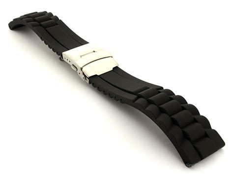 Mens Silicone Rubber Watch Strap Band Waterproof With Deployment Clasp Gm Ebay