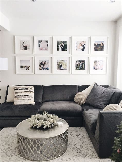 Photo wall, Ribba Ikea frames, modern design, photo gallery | Gallery wall living room, Home ...