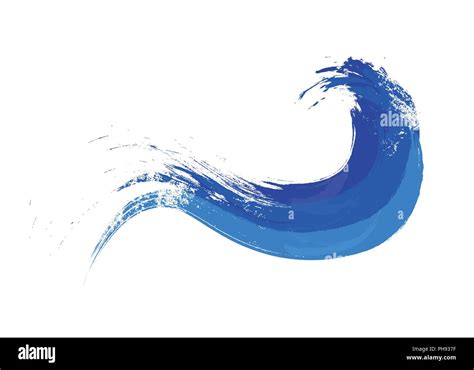 Blue Brush Strokes Wave Design Vector Illustration Eps Stock Vector