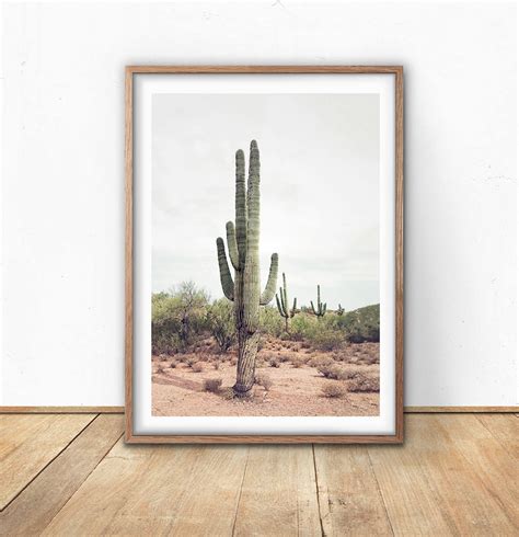 Cactus Print Cactus Wall Art Digital Download Boho Decor Etsy