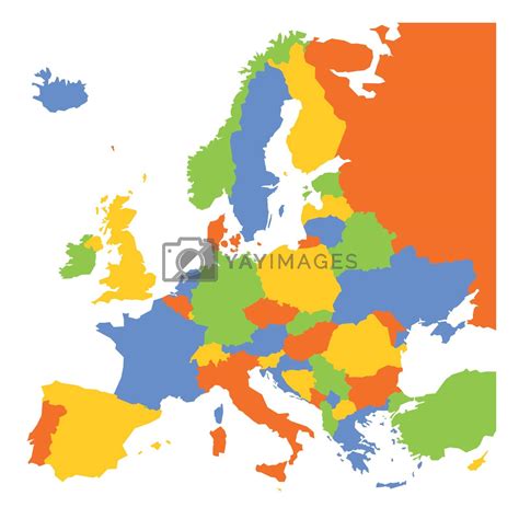Political Map Of Europe European Ministates Included Flat Map On