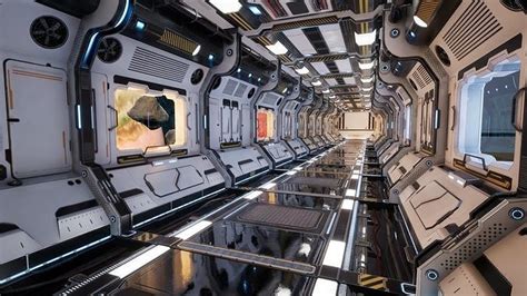 3d Model Modular Scifi Interior Spaceship Environment Ue4 Vr Ar Low