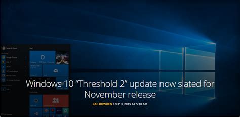 Windows 10 “threshold 2” Update Now Slated For November Release