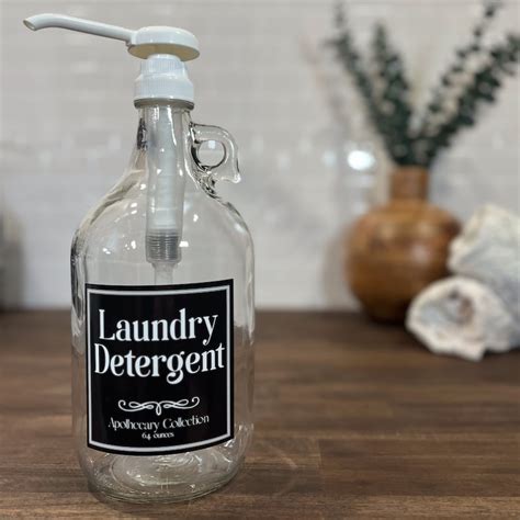 64 Ounce Clear Glass Laundry Bottle Apothecary Laundry Etsy