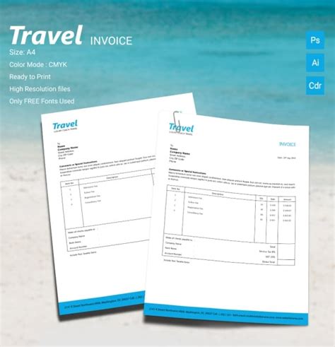 Travel Agency Invoice ~ Excel Templates