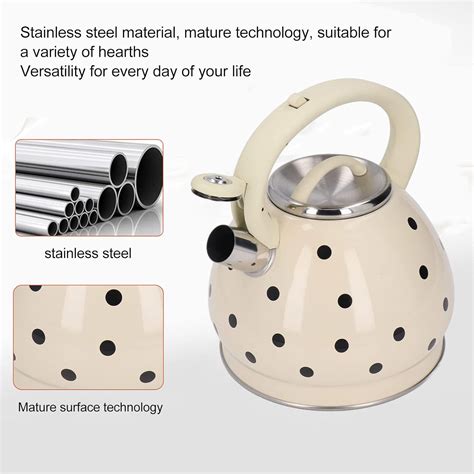 L Stainless Steel Whistling Kettle Polka Dots Gas Hearth Whisteling