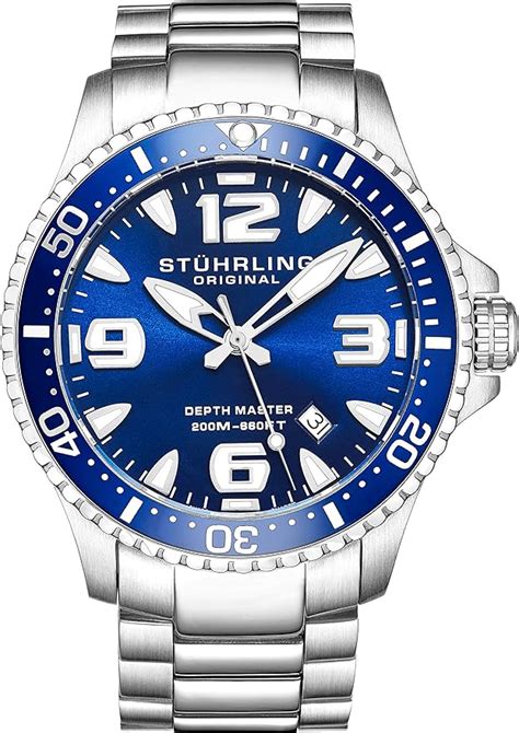 Stuhrling Original Mens Swiss Quartz Stainless Steel Professional Sport