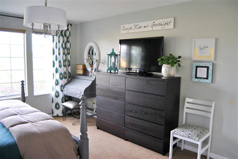 Introducing two dressers into your bedroom presents a potential nightmare of wall space lost behind the furniture and walking space blocked by a person perusing open drawers. Studio 7 Interior Design: Room Reveal: Master Bedroom