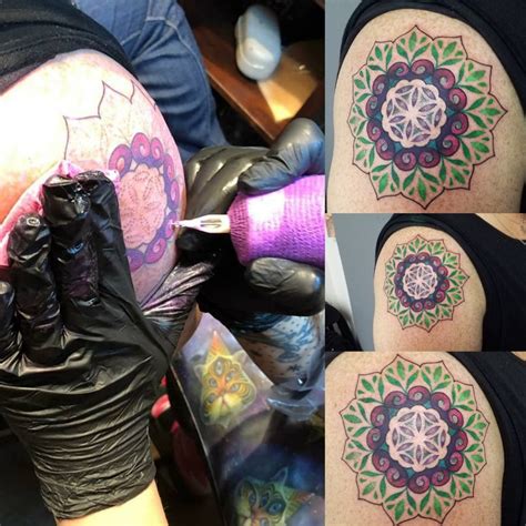 Tattoo Uploaded By Mary Jane Colour Mandala Dotwork Tattoo Dotwork