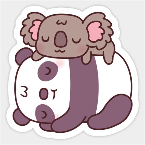 Cute Sleeping Panda And Koala Bear Cute Panda Bear Sticker Teepublic
