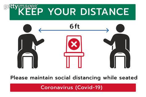 Keep Your Distance Sign Stop Wait Here Floor Sticker Social