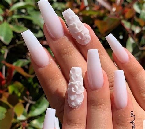 3d Flower Petal And Ombré Nails Summer Acrylic Nails Long Acrylic