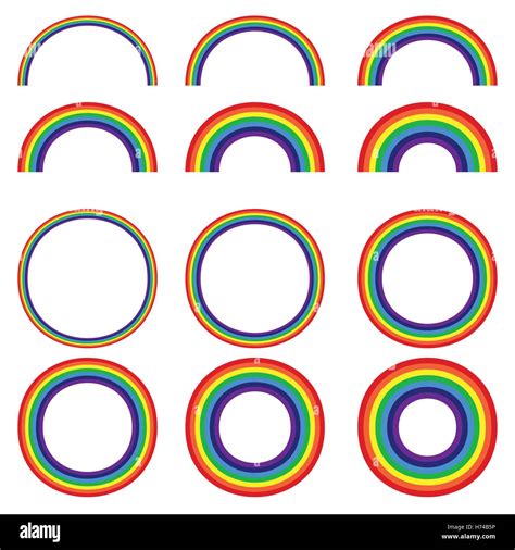 Different Rainbow Shapes Set Of 12 Element Stock Vector Image And Art