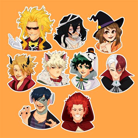 My Hero Academia Halloween Sticker Packs Etsy