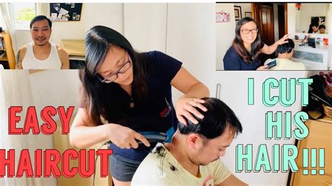 How I Cut My Husbands Hair Easy Haircut Youtube