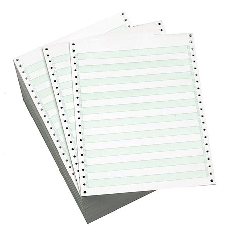 8 12 X 11 20 12 Green Bar Continuous Computer Paper 2700 Sheets