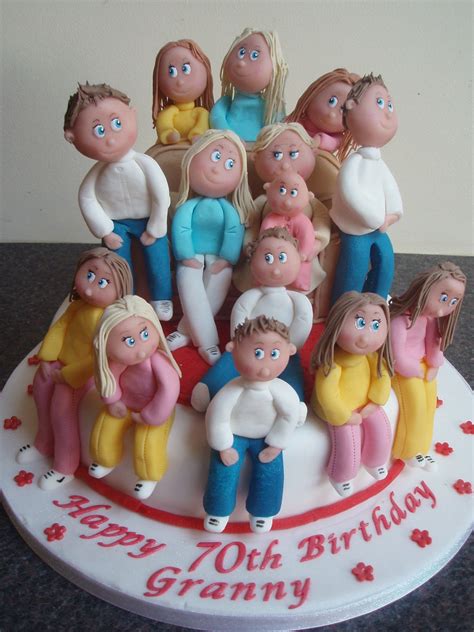 Recommended birthday gifts for grandma. Granny with grandchildren 70th Birthday cake | This is ...