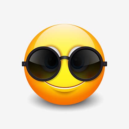 Lächelndes gesicht mit sonnenbrille | ‫وجه مبتسم بنظارة شمس | лицо в темных очках |. Cute Smiling Emoticon Wearing Black Sunglasses Emoji ...