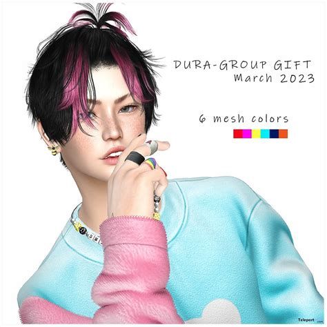 Male Short Hair 6 Colors March 2023 Group T By Dura Hair Teleport