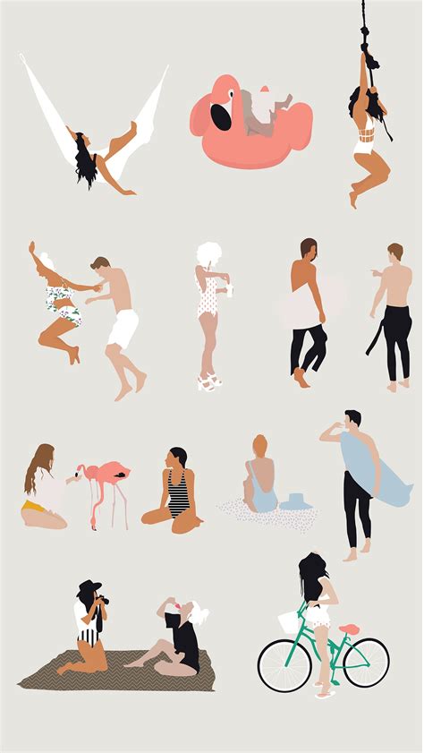 Flat Vector Summer Theme People | People illustration, Architecture people, Drawing people