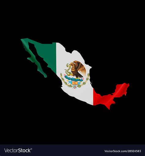 Hanging Mexico Flag In Form Map United Mexican Vector Image