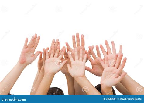 People Raising Hands In The Air Stock Image Image 33083851