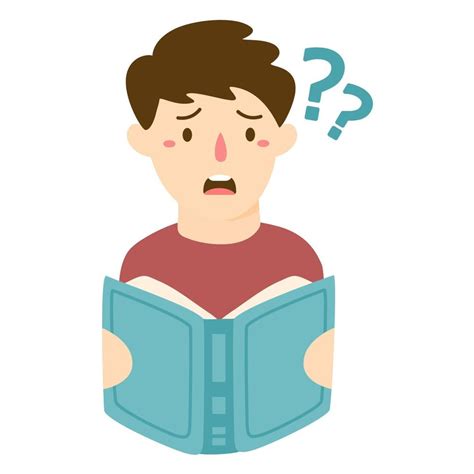 Man Confused Reading Book 16610980 Vector Art At Vecteezy