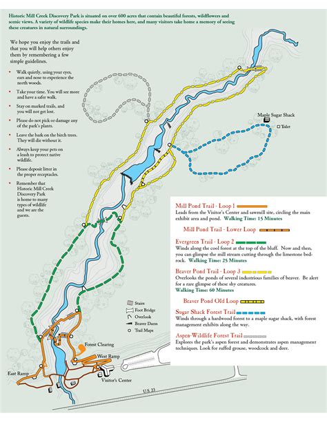 Historic Mill Creek Discovery Park Trail Map Mackinaw City Park Trails
