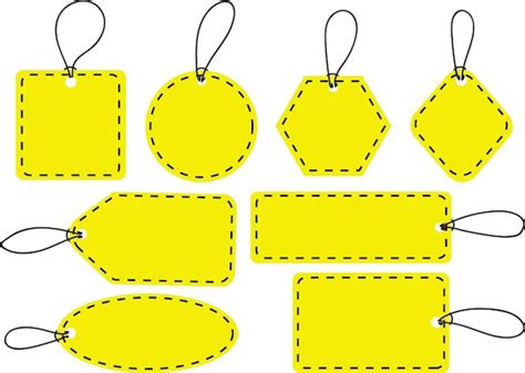 Premium Vector Set Of Empty Yellow Tags Vector Labels With Strings