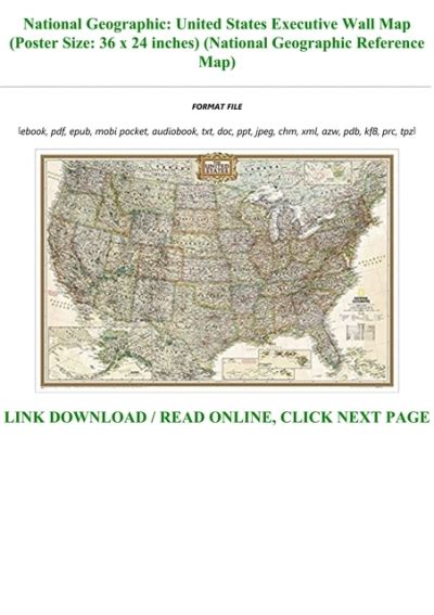 Pdf Download National Geographic United States Executive Wall Map