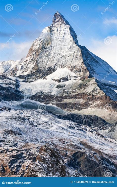 Matterhorn View From Gornergrat Swiss Alps Zermatt Switzerland Stock