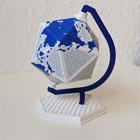 3d Printable Icosahedron Earth Folding Polyhedra By Devin Enrique