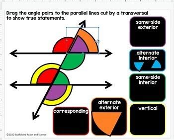 Parallel Lines Cut By A Transversal Poster And Coloring Page Tpt
