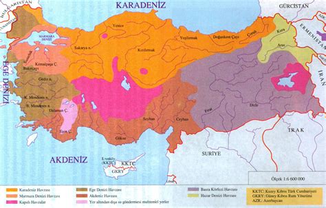 Türkiye Akarsu Havzaları Haritası Kısa Bilgiler