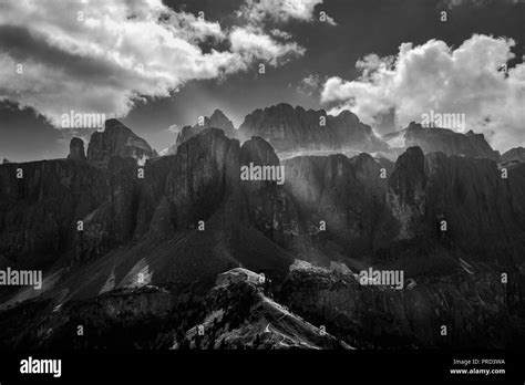 Dolomites Mountains Black And White Stock Photo Alamy