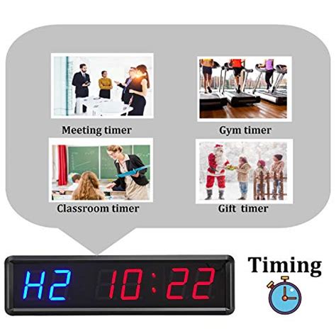 18 Led Interval Workout Timer Countdown Stopwatch Two Bluefour Red