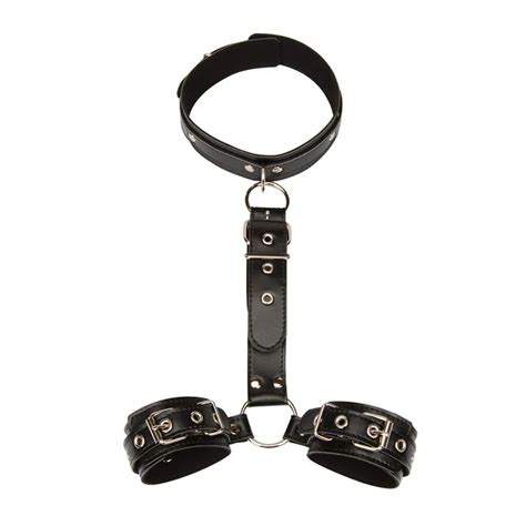 Massage Backhand Tied Bdsm Bondage Restraint With Collar And Handcuffs