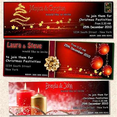 christmas ticket holiday  year party invitation