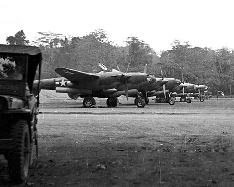 P 38 Lightnings Of The 9th Fighter Squadron Flight Line At Dobodura May