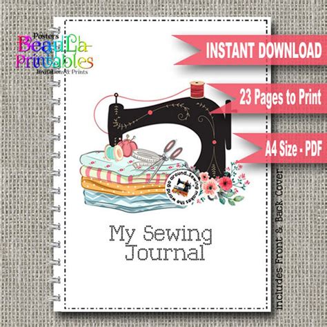 Sewing Journal Planner Printable Sewing Journal Sewing Notebook Sewing