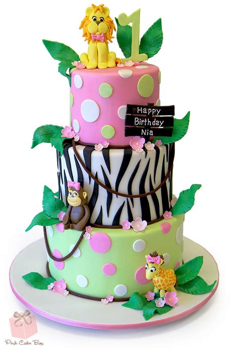 This day is about you. Click to enlarge Nia's First Birthday Jungle Cake | Jungle ...