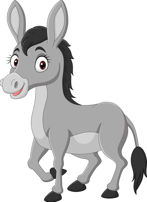 Cartoon Happy Donkey On White Background 5151862 Vector Art At Vecteezy