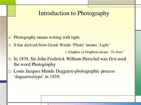 Introduction Of Photography