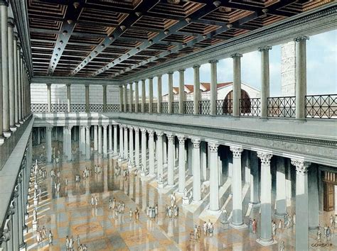 Forum Of Trajan Rome Italy Restored Perspective View Central Hall