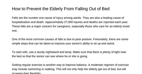 How To Prevent The Elderly From Falling Out Of Bedevmagpdfpdf Docdroid