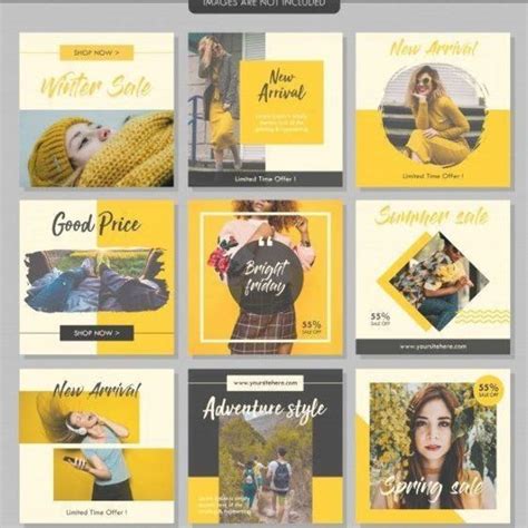 Beautiful Yellow Template For Instagram
