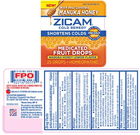 Zicam® Cold Remedy Medicated Fruit Drops