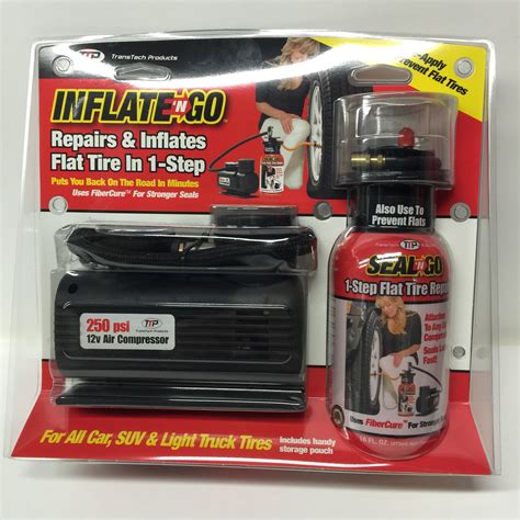 Inflate N Go Fix A Flat Tire Emergency Repair Kit With 12v Air