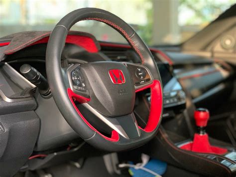D Type Alcantara Steering Wheel Cover For Honda Civic Type R Color